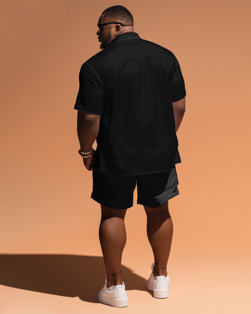 Big & Tall Graphic T-Shirt Shorts Set for big men view 4