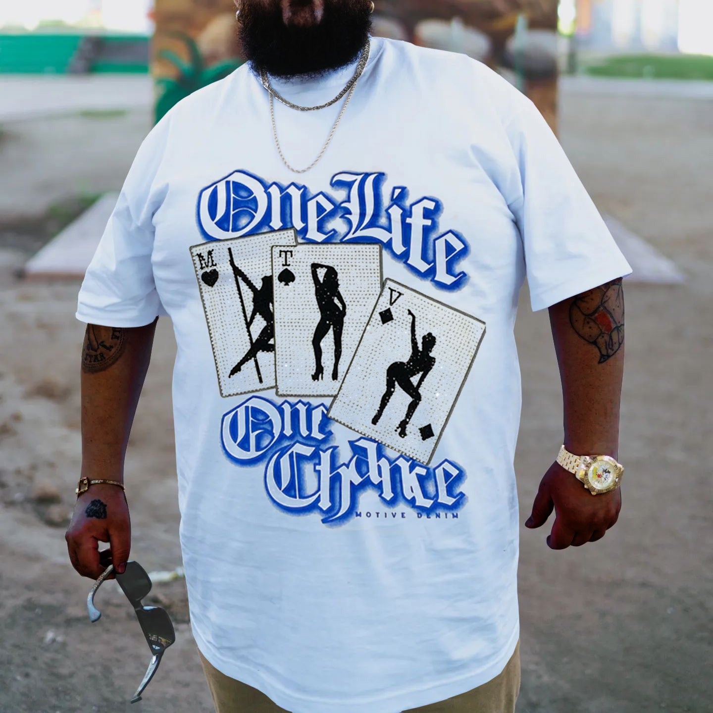 Big & Tall White Graphic T-Shirt for big men view 3