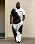 Big & Tall Streetwear T-Shirt Pants Set for big men view 1