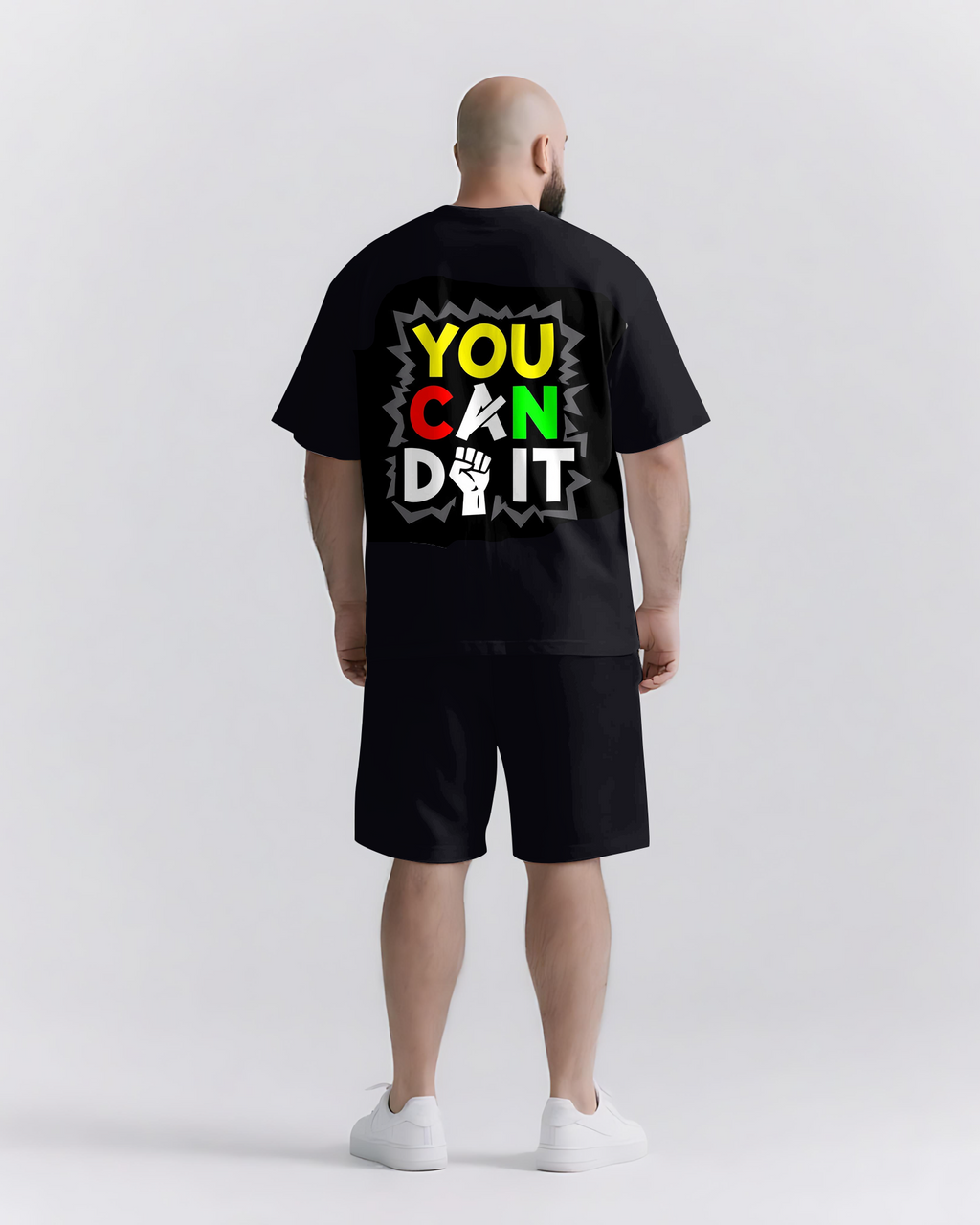 Big & Tall Graphic Streetwear Two-piece Set for big men view 1