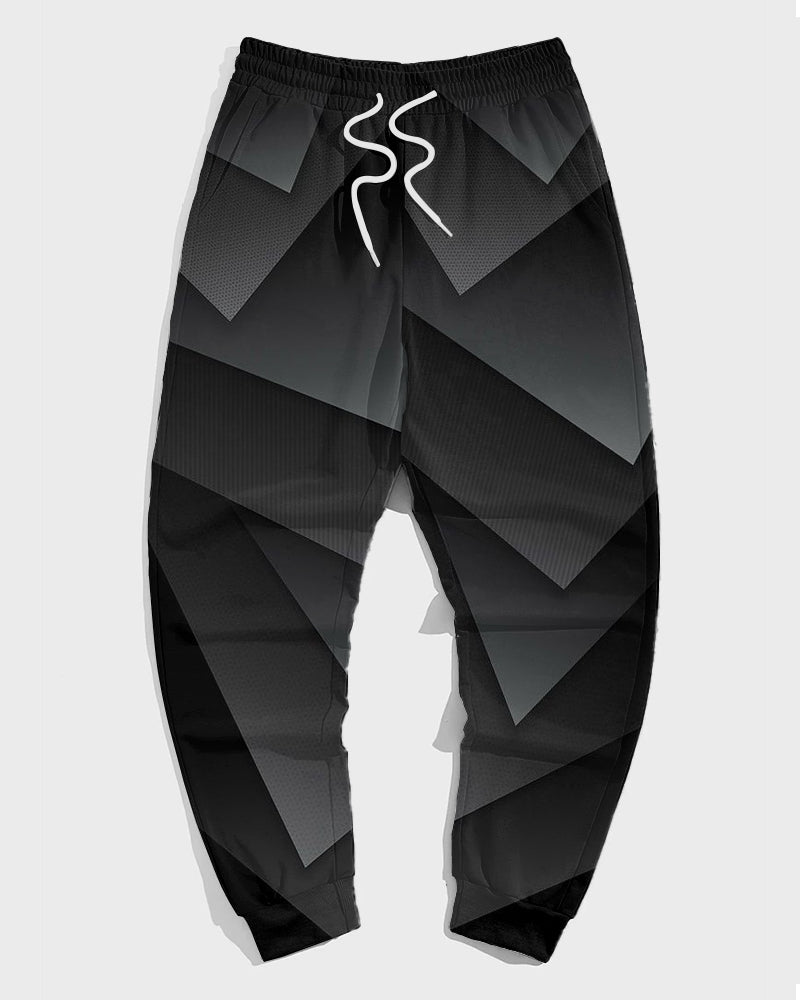 Big & Tall Geometric Hoodie Sweatpants Set for big men view 3