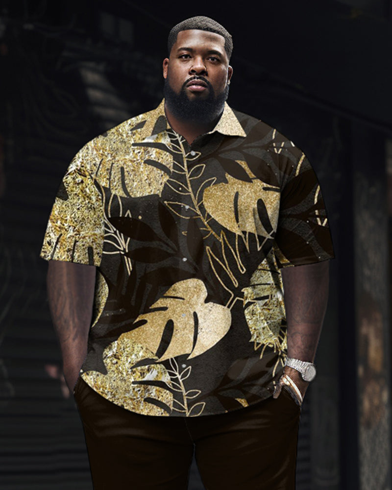 Big & Tall Business Casual T-Shirt Pants Set for big men view 2