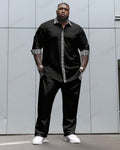 Big & Tall Patchwork Two-piece Set for big men view 1