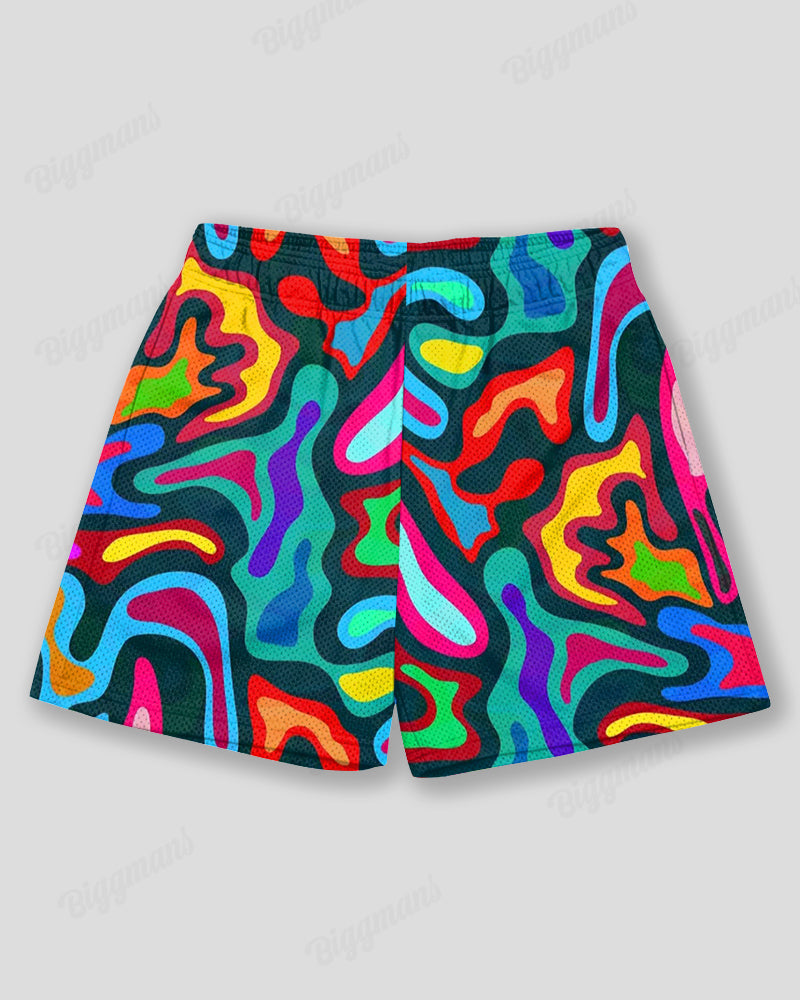 Big & Tall Graphic Graffiti Athletic Shorts for big men