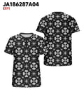 Big & Tall Black Geometric Graphic T-Shirt for big men view 3