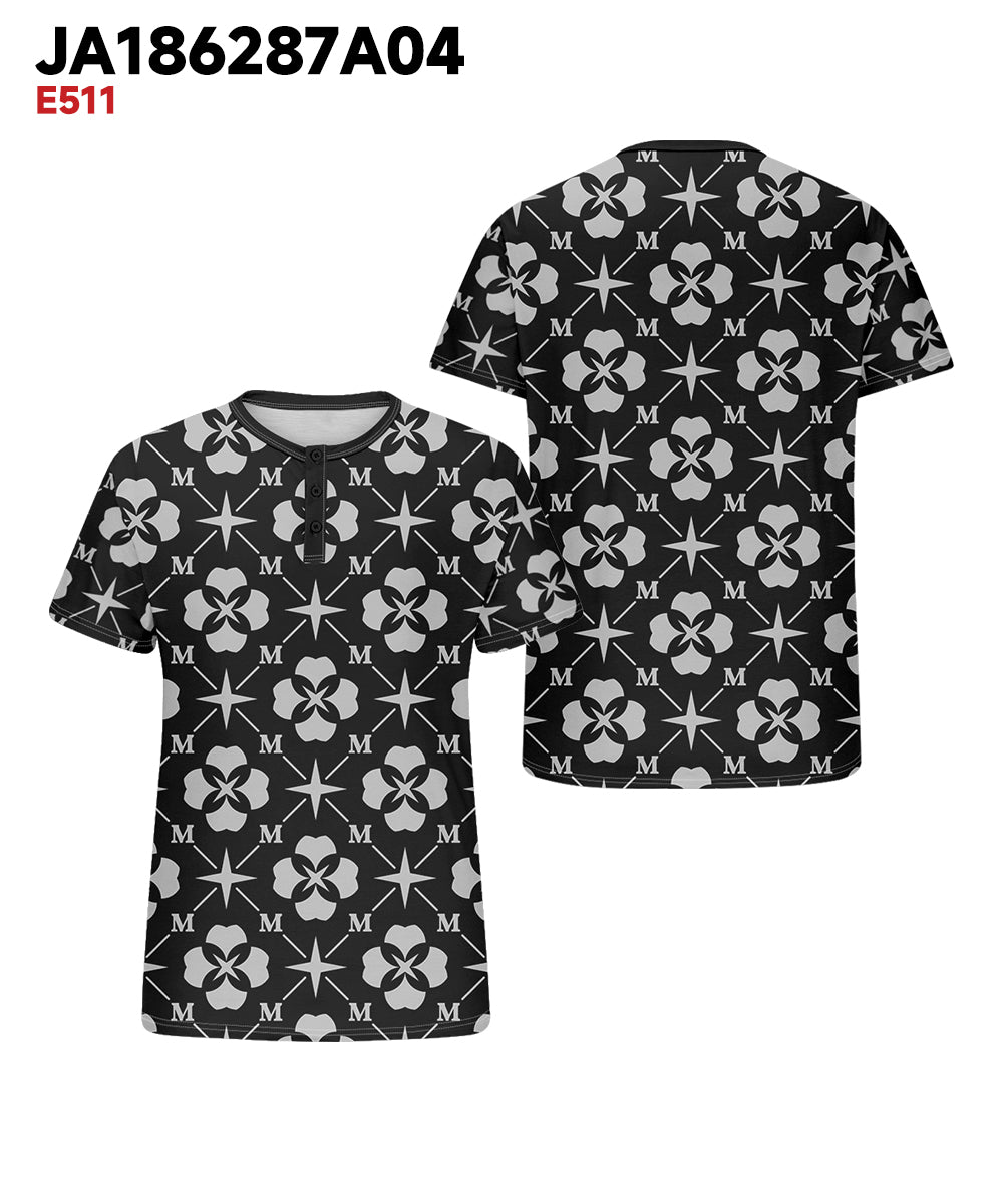 Big & Tall Black Geometric Graphic T-Shirt for big men view 3