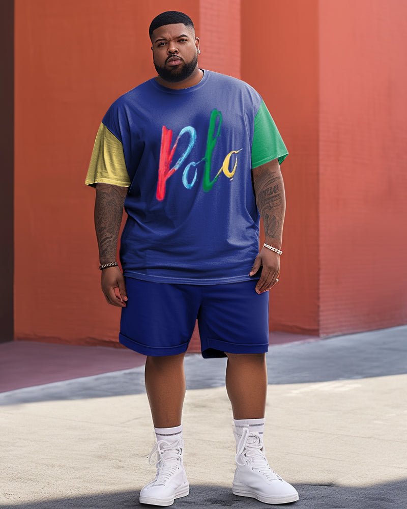 Big & Tall Colorblock Two-piece Set for big men view 1