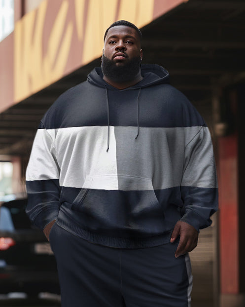 Big & Tall Colorblock Hoodie Sweatpants Set for big men view 4