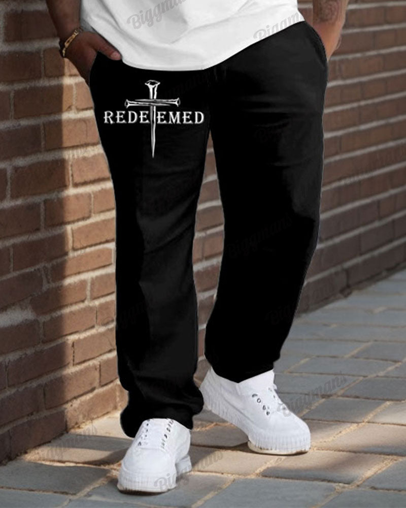 Big & Tall Graphic T-Shirt Pants Set for big men view 3