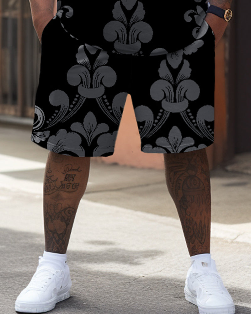 Big & Tall Graphic T-Shirt Shorts Set for big men view 3