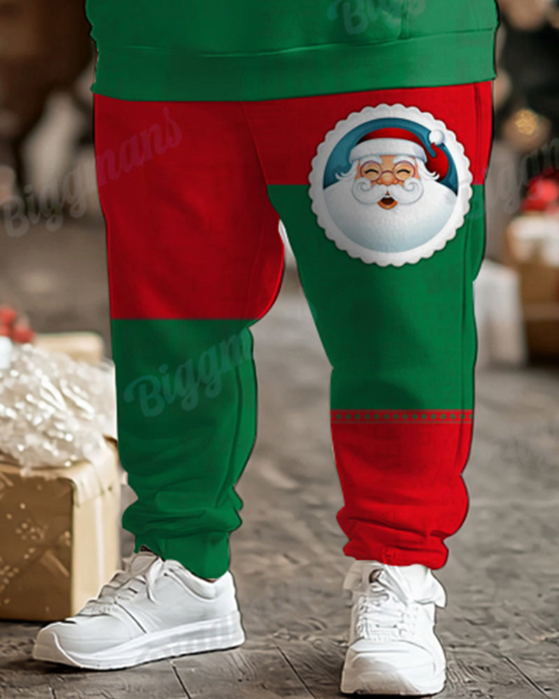 Big & Tall Colorblock Graphic Hoodie Sweatpants Set for big men view 3