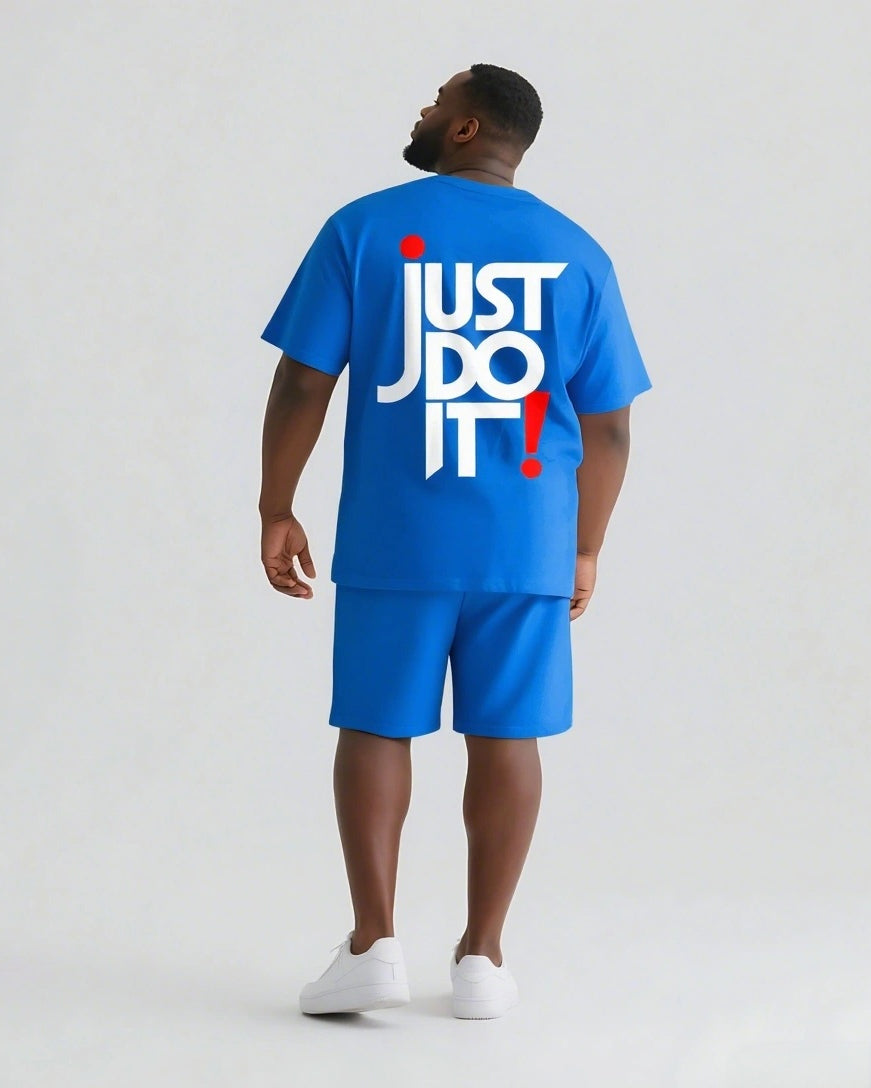Big & Tall Graphic Streetwear Two-piece Set for big men view 11