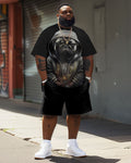 Big & Tall Graphic T-Shirt Shorts Set for big men view 2