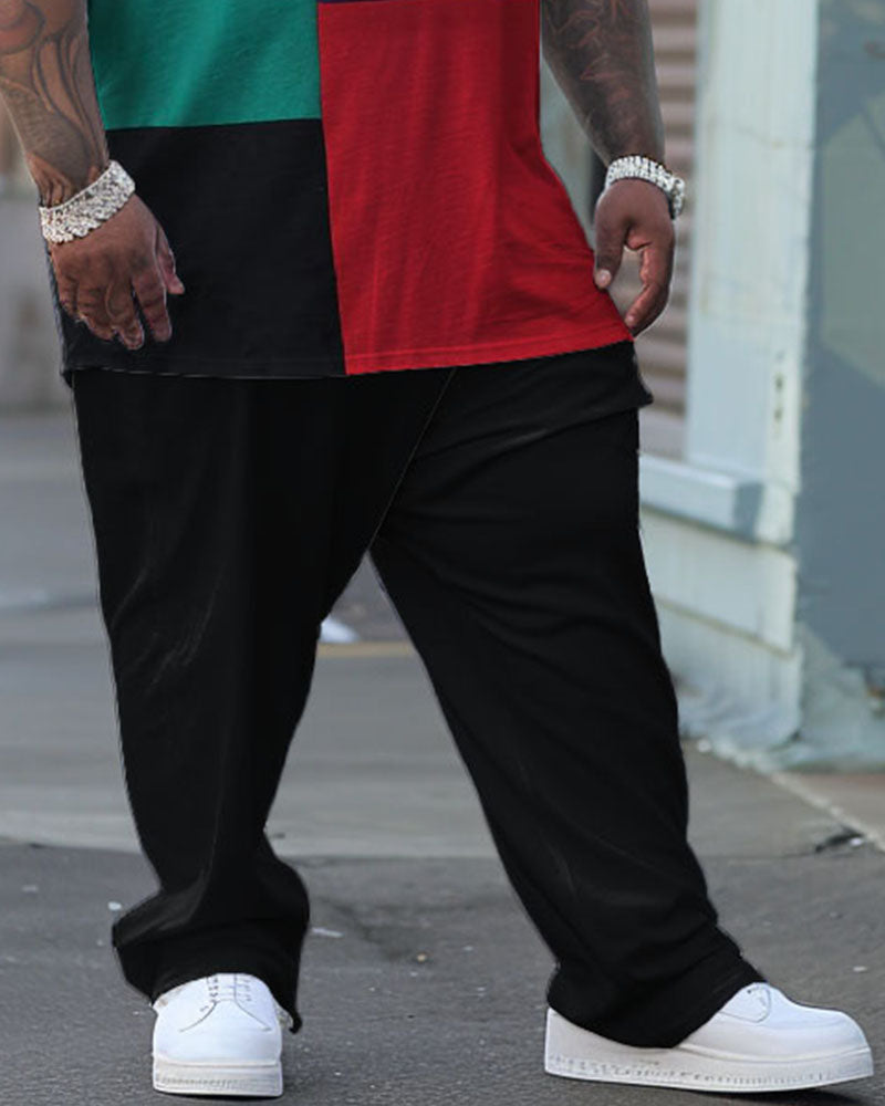 Big & Tall Colorblock T-Shirt Pants Set for big men view 3