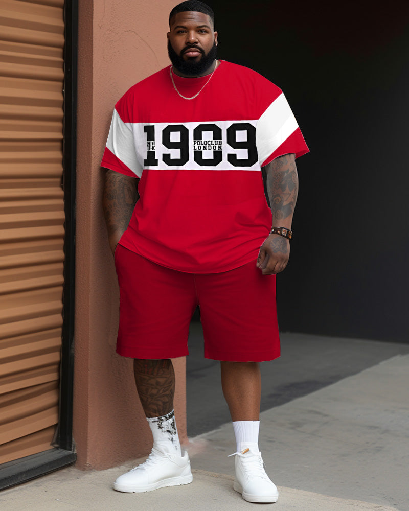 Big & Tall Colorblock Graffiti Two-piece Set for big men view 1