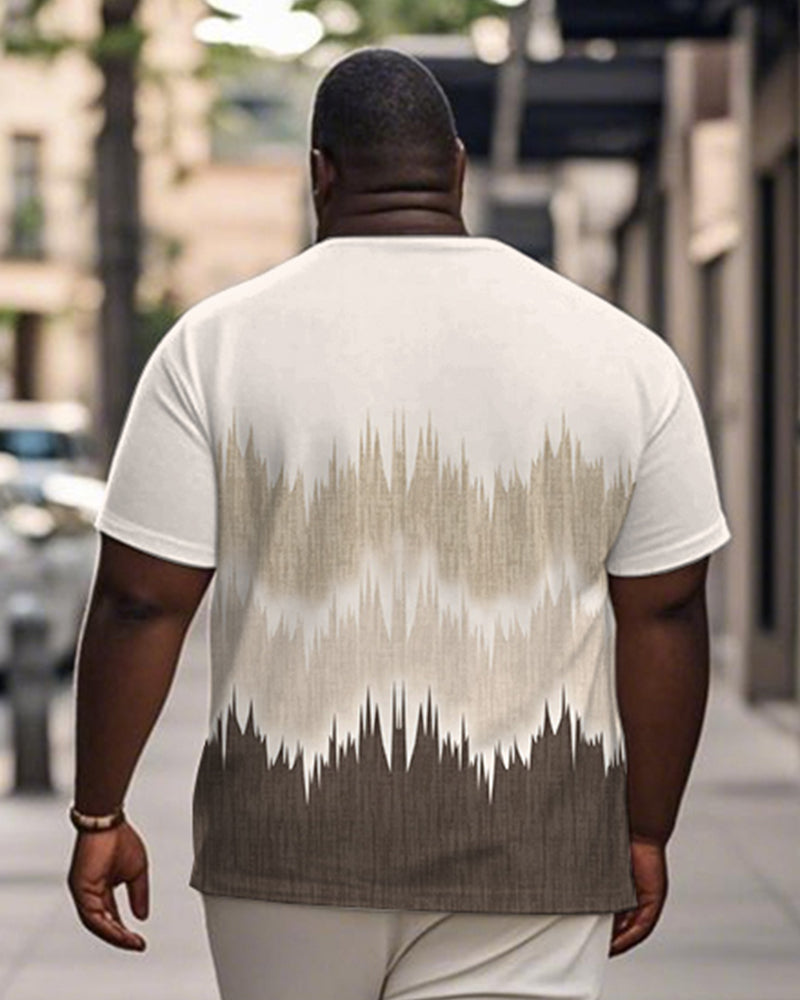Big & Tall Brown Gradient Graphic T-Shirt for big men view 2