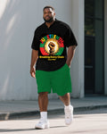 Big & Tall Juneteenth Polo Shorts Set for big men view 1