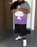 Big & Tall Streetwear Two-piece Set for big men
