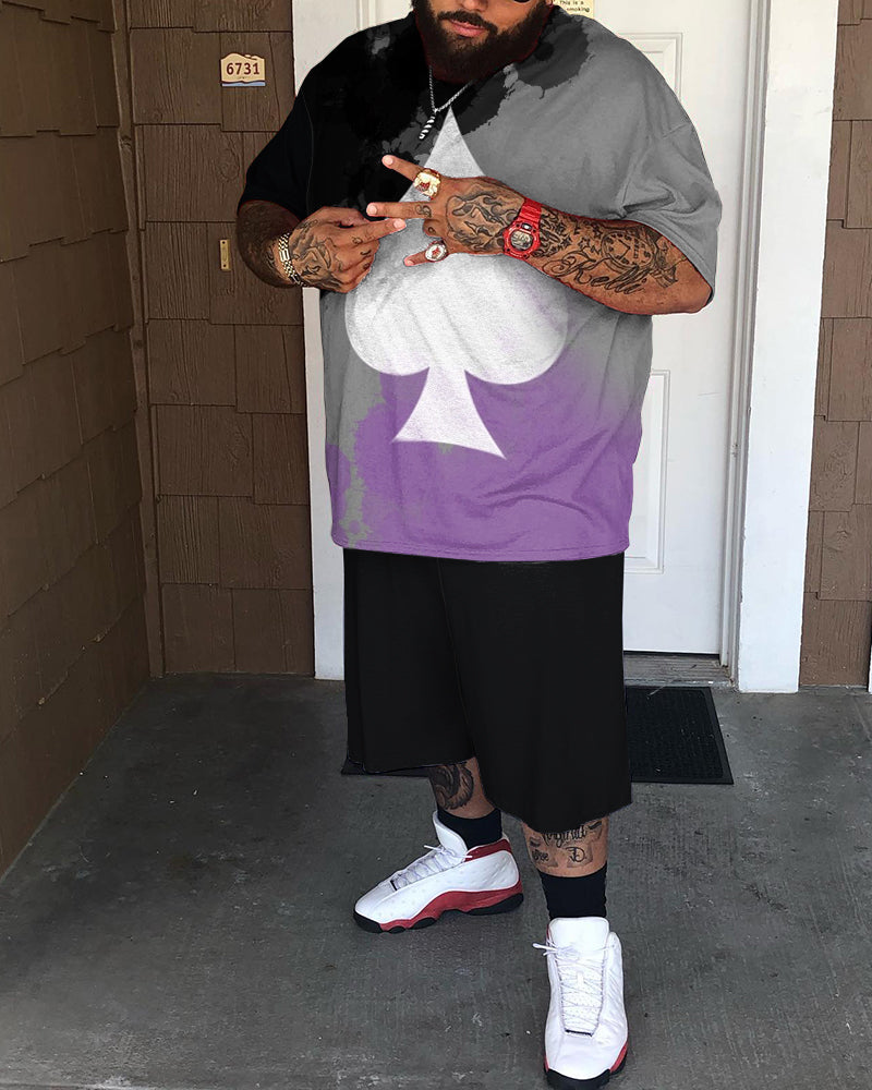 Big & Tall Streetwear Two-piece Set for big men