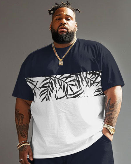 Big & Tall Streetwear T-Shirt Shorts Set for big men view 3