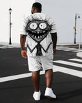 Big & Tall Graphic T-Shirt Shorts Set for big men view 1