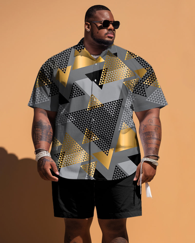 Big & Tall Geometric Graphic Jeans for big men view 1