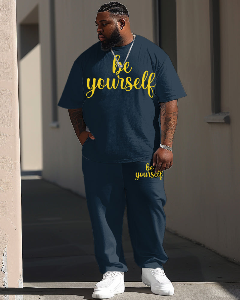 Big & Tall Graphic T-Shirt Pants Set for big men view 1