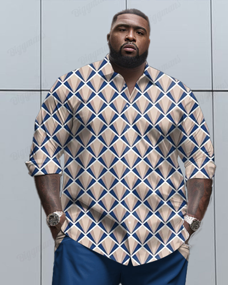 Big & Tall Geometric Two-piece Set for big men view 2