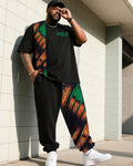 Big & Tall Patchwork Two-piece Set for big men view 1