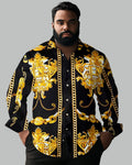 Big & Tall Geometric Long Sleeve Shirt for big men