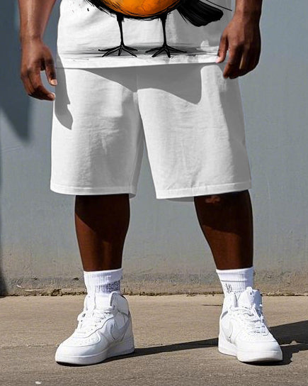 Big & Tall Graphic T-Shirt Shorts Set for big men view 3