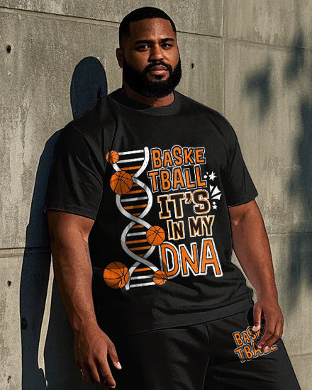 Big & Tall Graphic T-Shirt Pants Set for big men view 2
