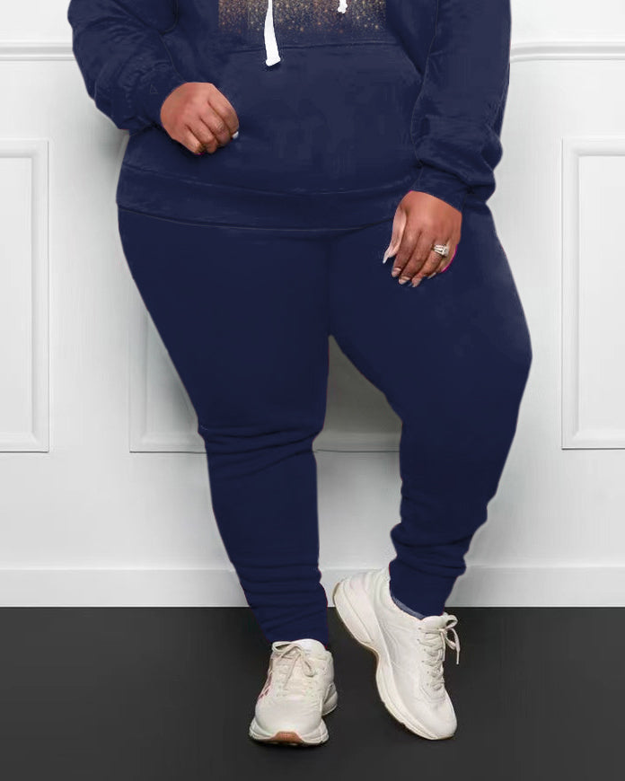 Big & Tall Brown Hoodie Sweatpants Set for big men view 3