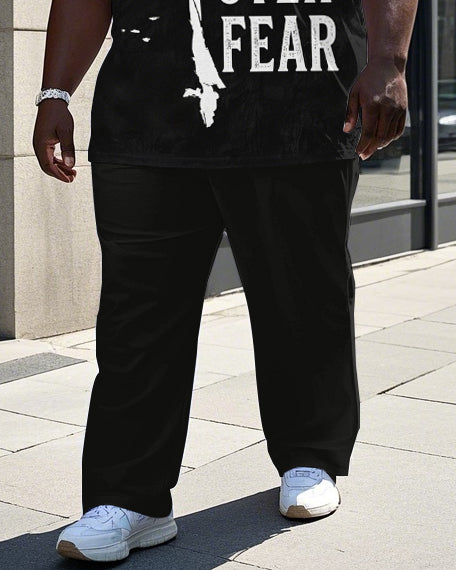 Big & Tall Graphic Graffiti T-Shirt Pants Set for big men view 3