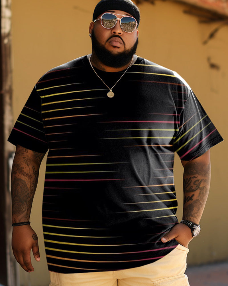 Big & Tall Striped Graphic Athletic T-Shirt for big men