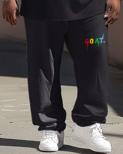 Big & Tall Graphic Streetwear Two-piece Set for big men view 3