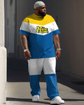 Big & Tall Colorblock Graphic Two-piece Set for big men view 1
