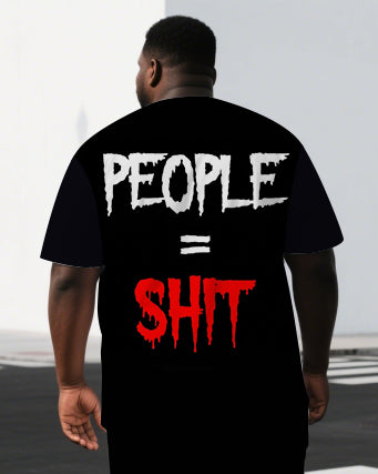 Big & Tall Graphic Streetwear Two-piece Set for big men view 2