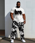 Big & Tall Graphic Graffiti T-Shirt Pants Set for big men view 1