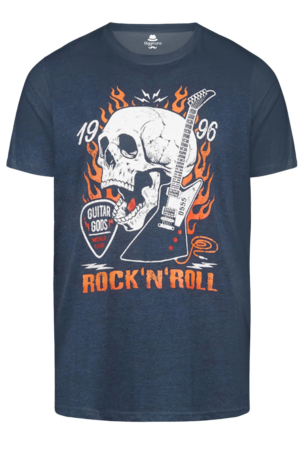 Big & Tall Blue Graphic Skull T-Shirt for big men view 2