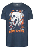 Big & Tall Blue Graphic Skull T-Shirt for big men view 2