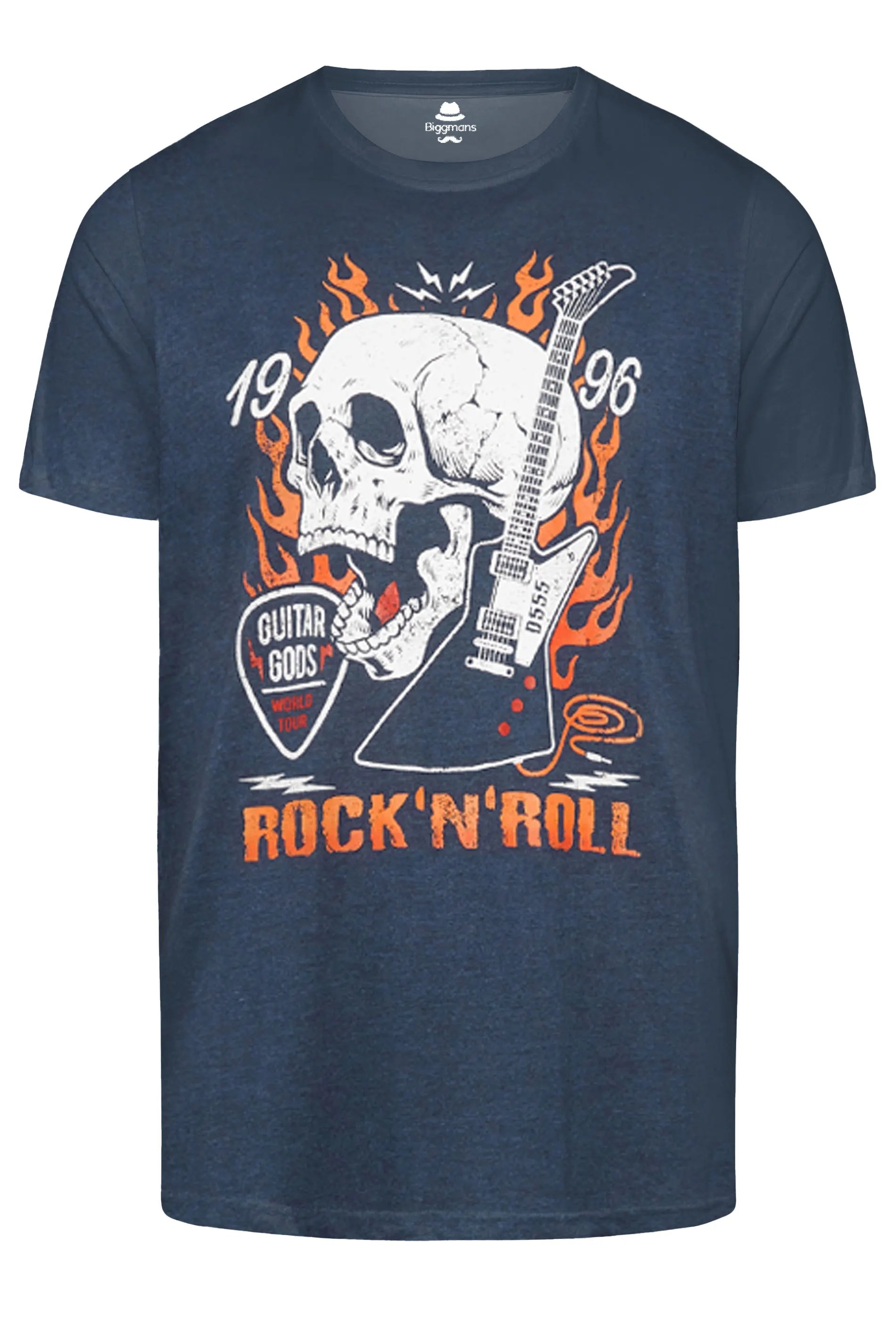 Big & Tall Blue Graphic Skull T-Shirt for big men view 2