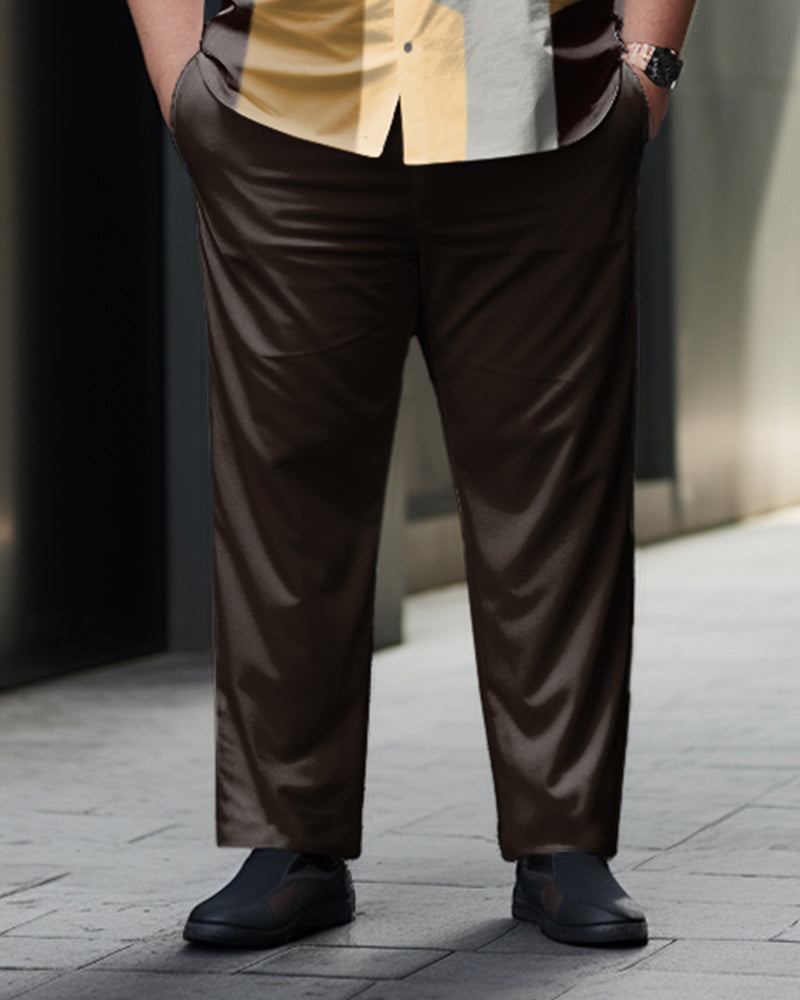 Big & Tall Colorblock Shirt Pants Set for big men view 3