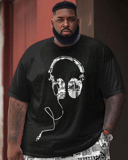 Big & Tall Gradient T-Shirt Shorts Set for big men view 2