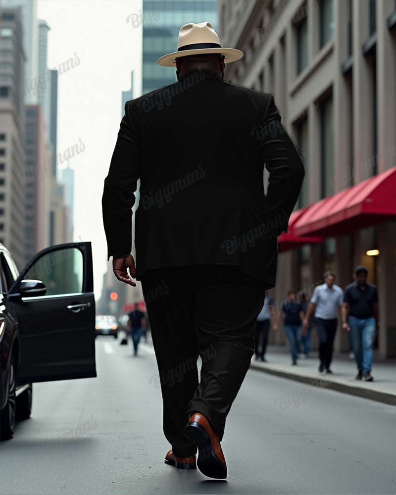 Big & Tall Solid Color Two-piece Set for big men view 2
