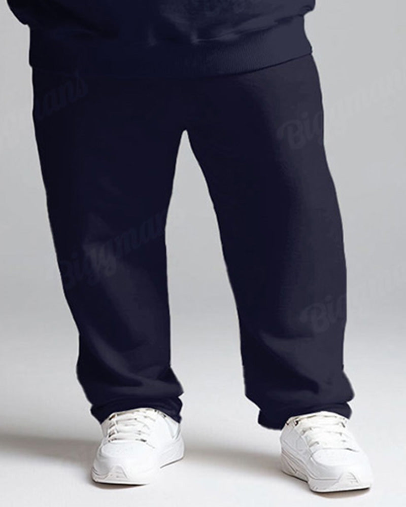 Big & Tall Purple Geometric Hoodie Sweatpants Set for big men view 3