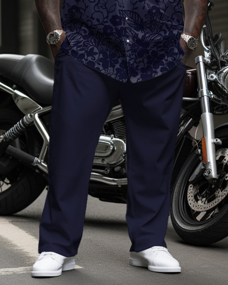 Big & Tall Graphic Floral Shirt Pants Set for big men view 3