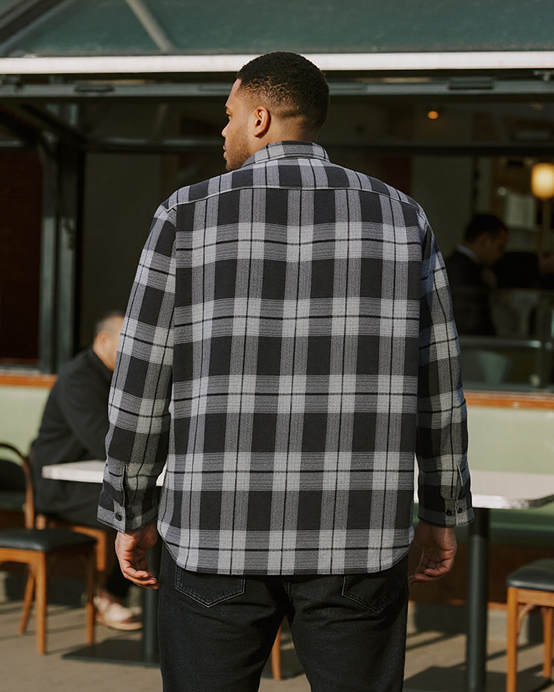 Big & Tall Black Plaid Jeans for big men view 3