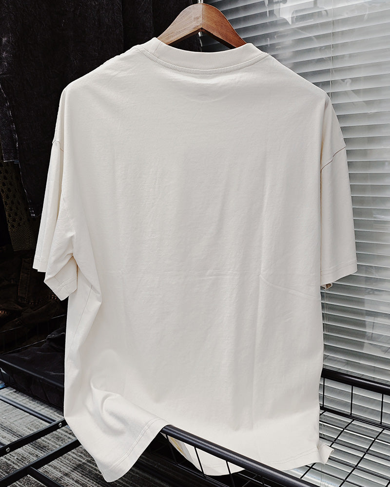 Big & Tall White Graphic Streetwear T-Shirt for big men view 2
