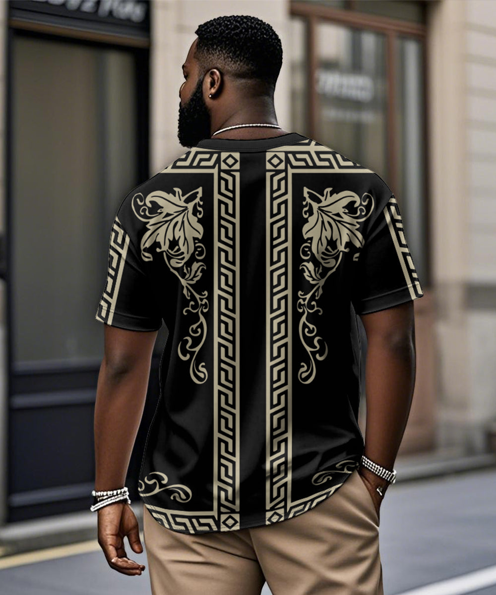 Big & Tall Black Vintage T-Shirt for big men view 1